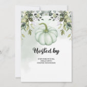 Invitation Un peu de citrouille est en chemin rose et or (Dos)