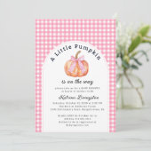 Invitation Un peu de Citrouille est ici Baby shower (Debout devant)