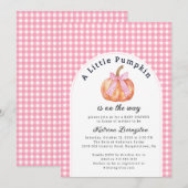 Invitation Un peu de Citrouille est ici Baby shower (Devant / Derrière)