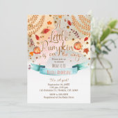 Invitation Un peu de Citrouille est sur le chemin Baby shower (Debout devant)