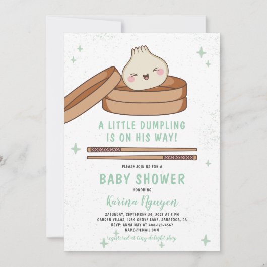 Invitation Un peu de dumping est sur son chemin Baby shower (Devant)