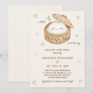 Invitation Un peu de Dumpling est sur le chemin Baby shower