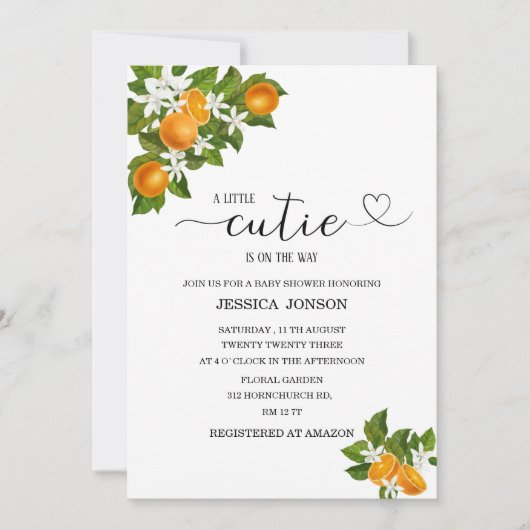 Invitation Un peu de gourmandise est en chemin baby shower (Devant)