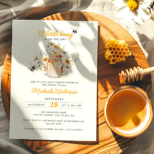 Invitation Un peu de miel en chemin Aquarelle Baby Shower