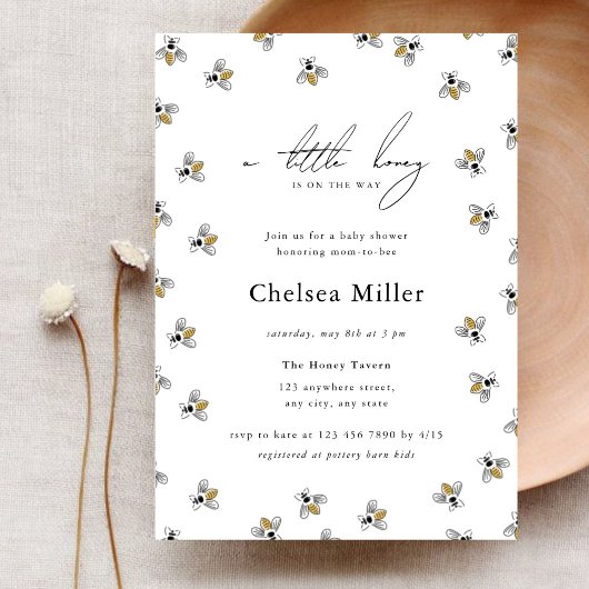 Invitation Un peu de miel est en route | Baby shower