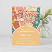Invitation Un Peu De Miel Est Sur Le Chemin Baby shower (Debout devant)