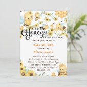 Invitation Un peu de miel est sur le chemin Baby shower d'abe (Debout devant)