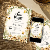 Invitation Un peu de miel | fleur | Abeille | Baby shower