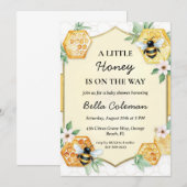 Invitation un peu de miel sur le chemin du baby shower (Devant / Derrière)