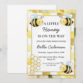 Invitation un peu de miel sur le chemin du baby shower (Devant / Derrière)