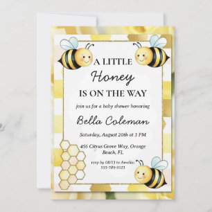 Invitation un peu de miel sur le chemin du baby shower