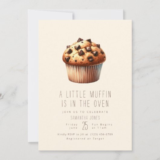 Invitation Un Peu De Muffin Est Dans Le Four Baby shower Invi (Devant)