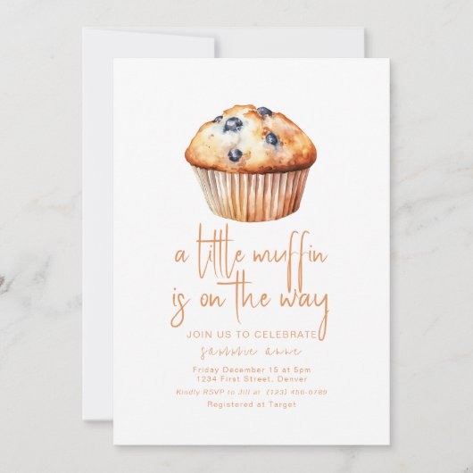 Invitation Un Peu De Muffin Est En Chemin Baby shower Invitat (Devant)