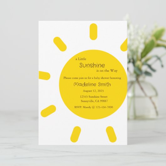 Invitation Un peu de soleil est sur le chemin Invitation, béb (Debout devant)