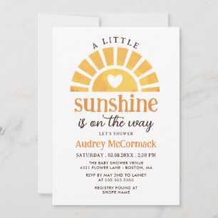 Invitation Un peu de soleil sur le chemin Baby shower