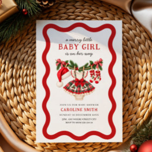 Invitation un peu de vêtements de noël joyeux fille baby show