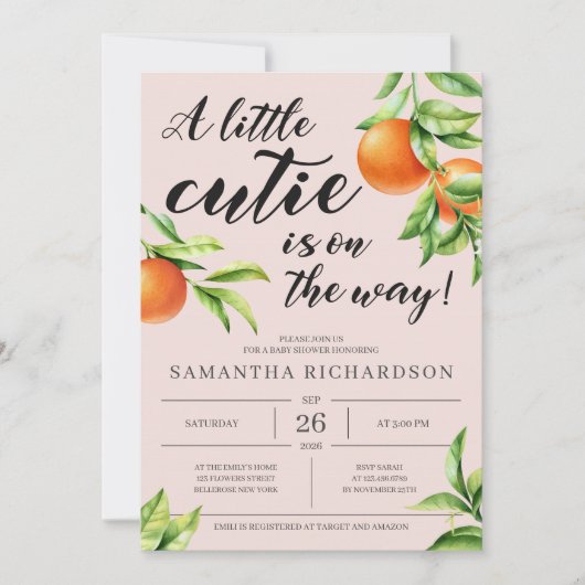 Invitation Un Peu Mignonne Est Sur Le Chemin baby shower Invi (Devant)