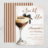 Invitation Un peu plus âgé Espresso Martini Anniversaire (Devant / Derrière)