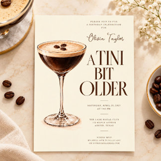 Invitation Un peu plus âgé Espresso Martini Anniversaire