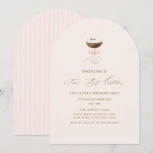 Invitation Un peu plus âgé Espresso Martini Anniversaire rayé