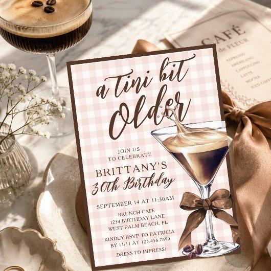 Invitation Un peu plus âgé Espresso Martini pour tout âge d'a