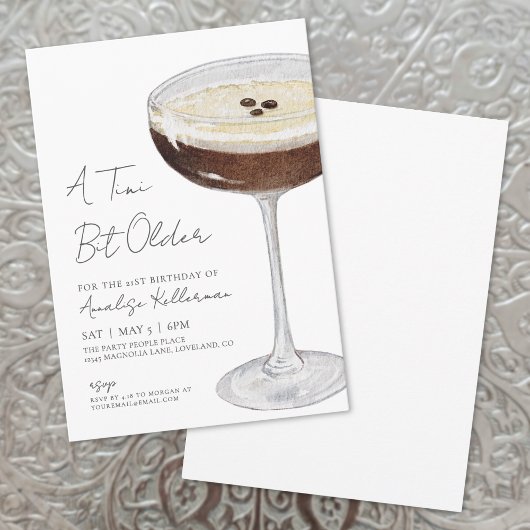 Invitation Un peu plus âgé Fête d'anniversaire Espresso Marti