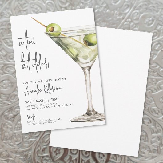 Invitation Un peu plus âgé Martini Fête d'anniversaire
