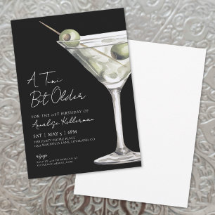 Invitation Un peu plus âgé, Martini noir, fête d'anniversaire