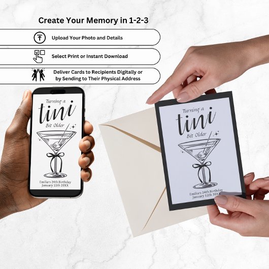 Invitation Un peu plus âgé - Thème Classy Martini