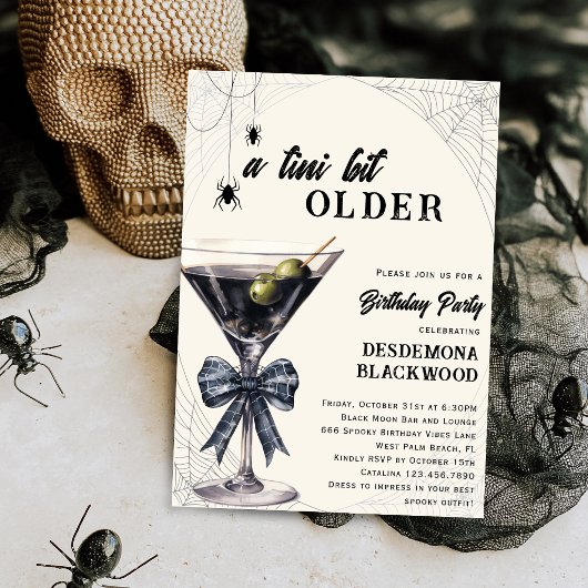 Invitation Un peu plus âgée araignée noeud papillon Halloween