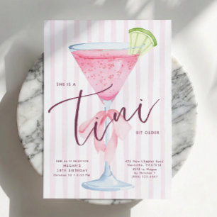 Invitation Un peu plus âgée Coquette Martini Anniversaire