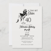 Invitation Un peu plus âgée Élégant Martini 40e anniversaire (Devant)