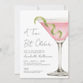 Invitation Un peu plus âgée Pink Martini Fête d'anniversaire (Devant)