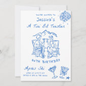 Invitation Un peu plus chaud après-ski Anniversaire Bleu (Devant)