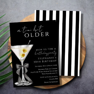 Invitation Un peu plus chic, élégant, noir, sale Martini d'an