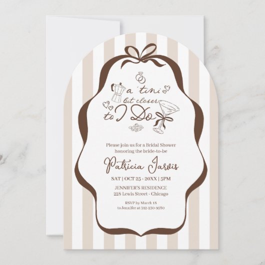 Invitation Un peu plus près de je fais le code QR de l'espres (Devant)