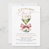 Invitation Un peu plus proche Martini Rose Bow Réception de m (Devant)