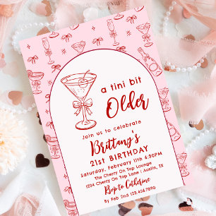 Invitation Un peu plus vieille Coquette Cerise Martini Annive