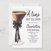 Invitation Un peu plus vieux Black Ribbon Martini Anniversair (Devant)