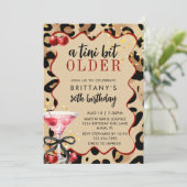 Invitation Un peu plus vieux Cherry Leopard Martini Anniversa (Debout devant)