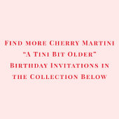 Invitation Un peu plus vieux Cherry Martini pour n'importe qu