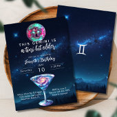 Invitation Un peu plus vieux Gémeaux Zodiaque Martini Anniver