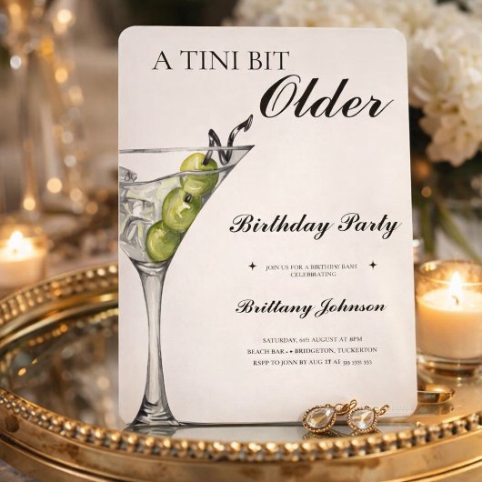 Invitation Un peu plus vieux Martini Anniversaire