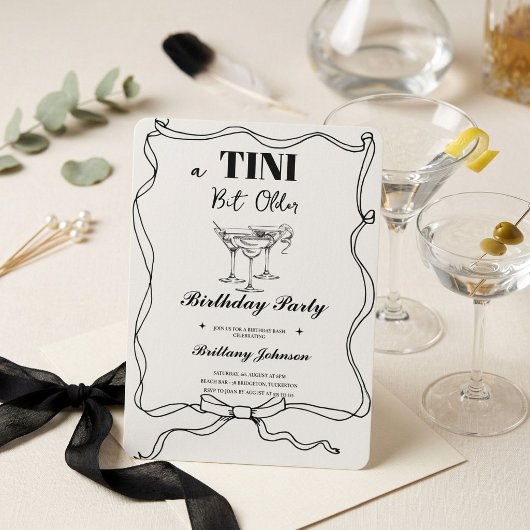 Invitation Un peu plus vieux Martini Anniversaire