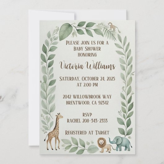 Invitation Un Peu Sauvage (Dos)