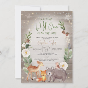 Invitation Un Peu Sauvage, Baby shower D'Animaux D'Hiver