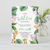 Invitation Un peu sauvage se trouve en chemin baby shower (Debout devant)