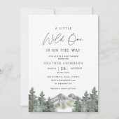 Invitation Un Peu Sauvage Se Trouve Sur Le Chemin Du Baby sho (Devant)