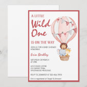 Invitation Un Peu Sauvage Sur Le Chemin Du Baby shower Rose (Devant / Derrière)