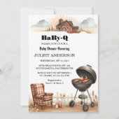 Invitation Un Plaid Babyq Fun Food Steak Beef Bbq Baby shower (Devant)